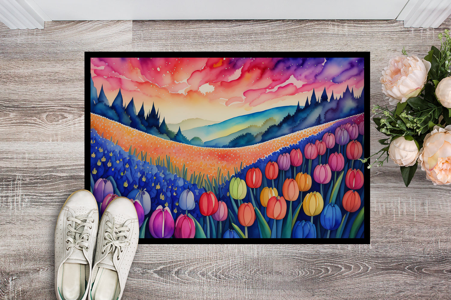 Hyacinths in Color Indoor or Outdoor Mat 24x36