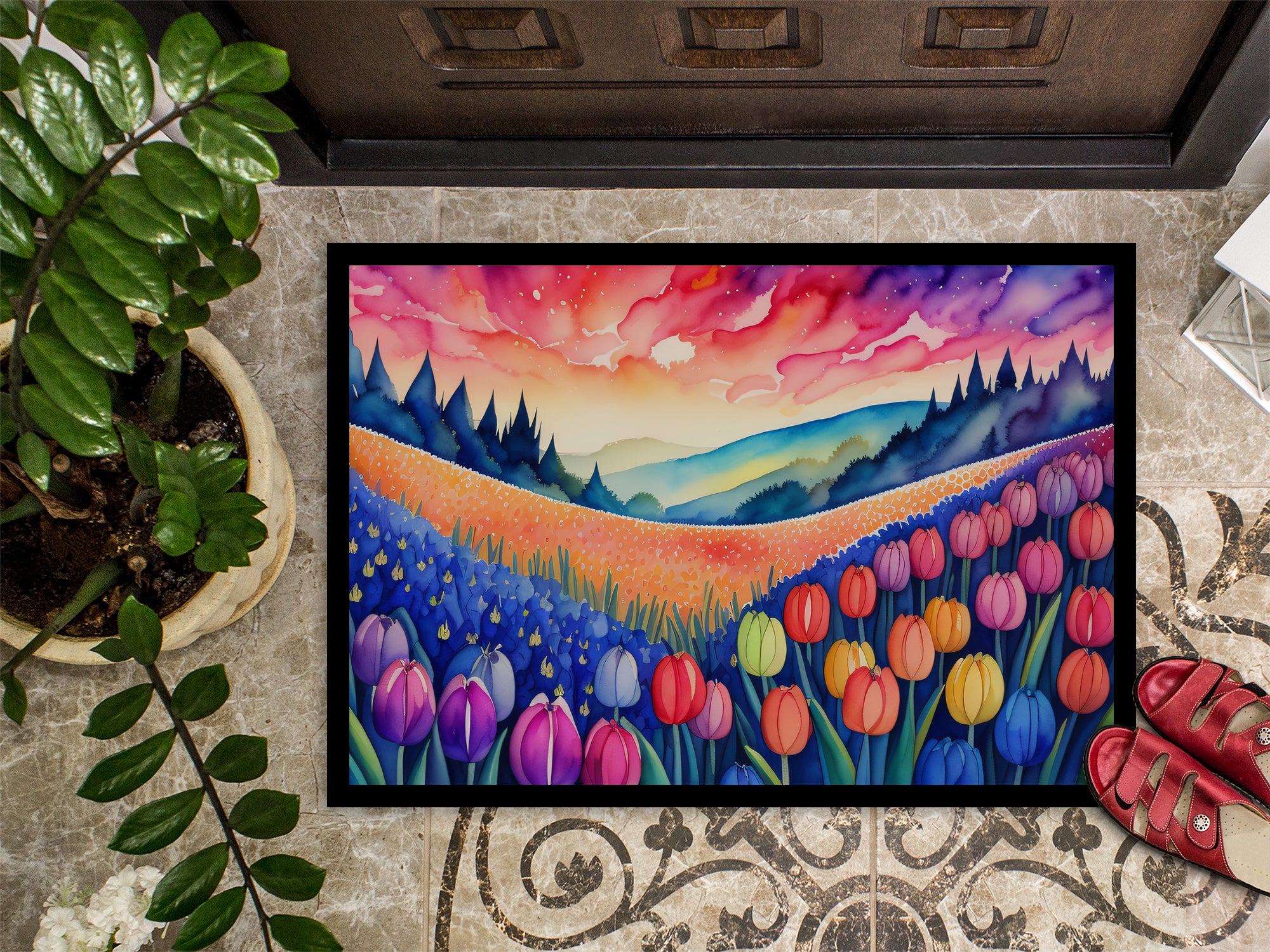Hyacinths in Color Indoor or Outdoor Mat 24x36