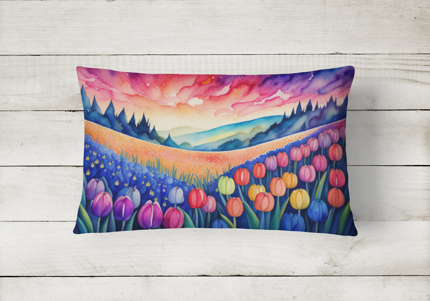 Buy this Hyacinths in Color Fabric Decorative Pillow