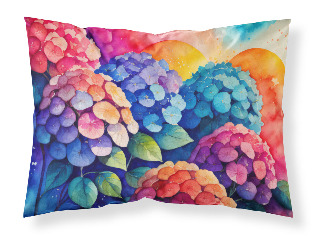 Buy this Hydrangeas in Color Fabric Standard Pillowcase