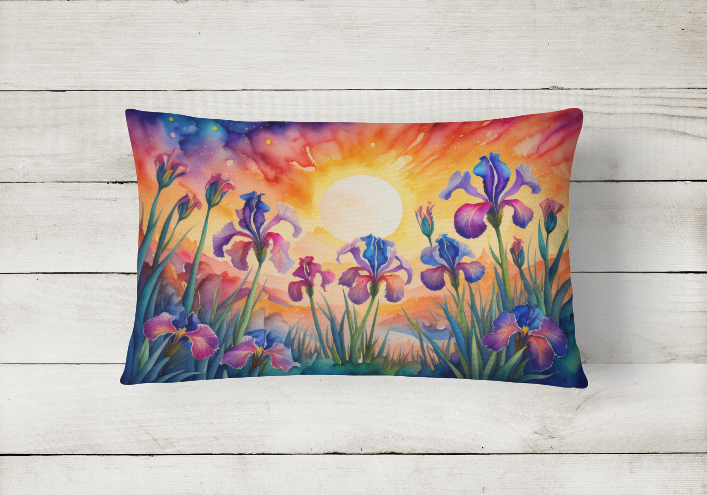 Iris in Color Fabric Decorative Pillow
