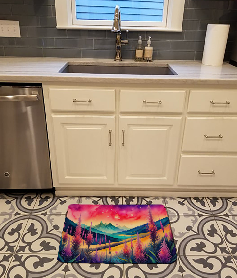 Caroline's Treasures Liatris in Color Memory Foam Kitchen Mat