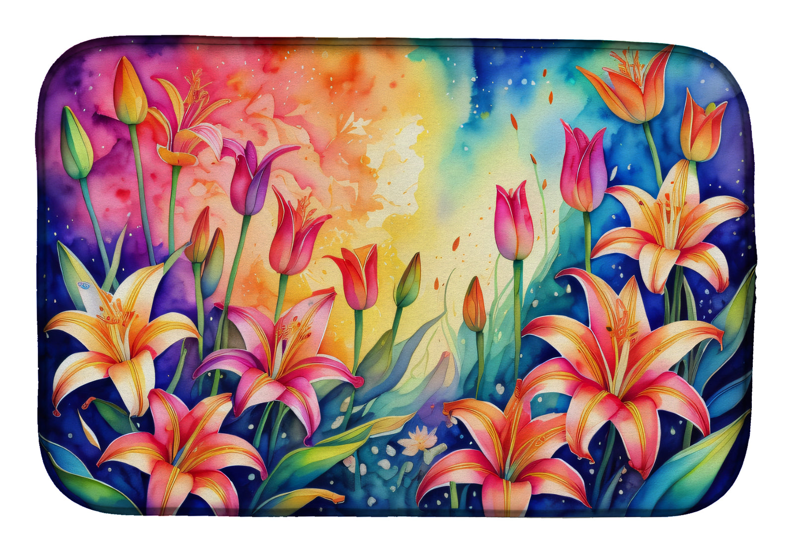Buy this Lilies in Color Dish Drying Mat