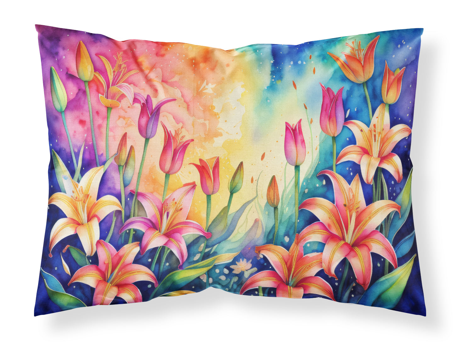Buy this Lilies in Color Fabric Standard Pillowcase