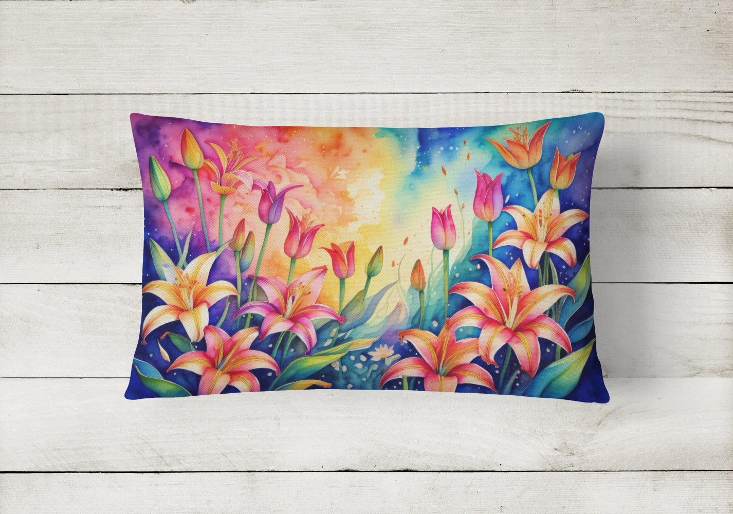 Lilies in Color Fabric Decorative Pillow