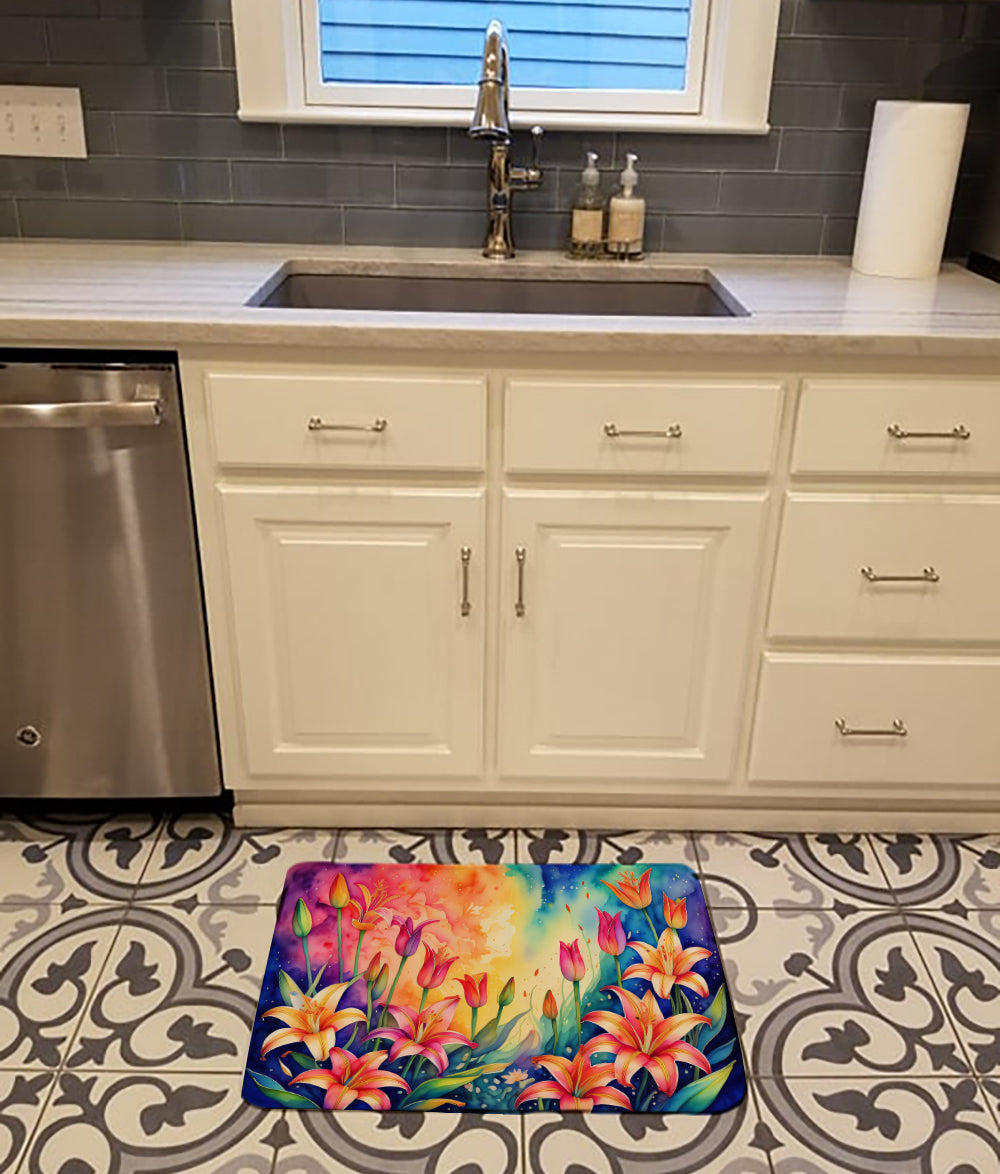 Buy this Lilies in Color Memory Foam Kitchen Mat