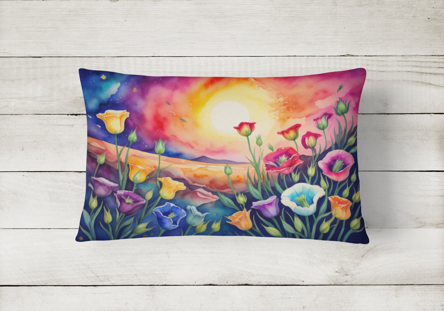Lisianthus in Color Fabric Decorative Pillow