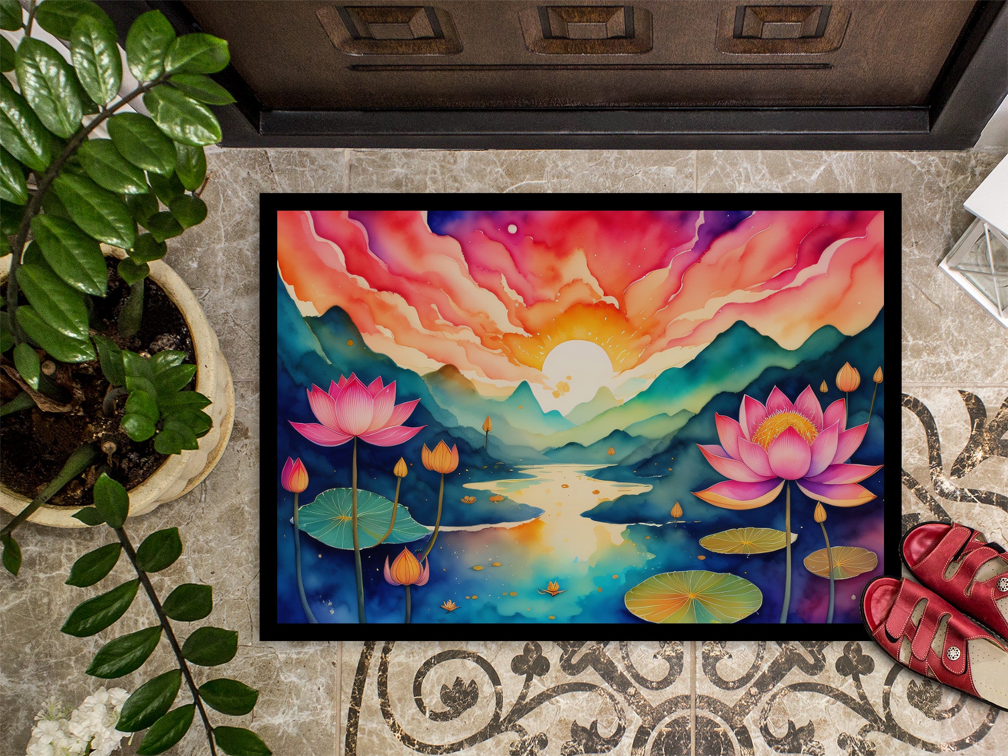 Lotus in Color Doormat 18x27