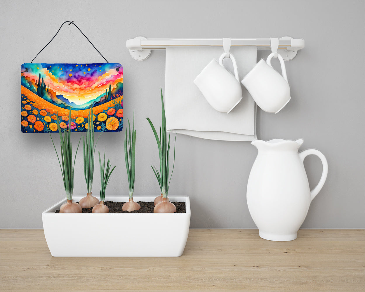 Marigolds in Color Wall or Door Hanging Prints