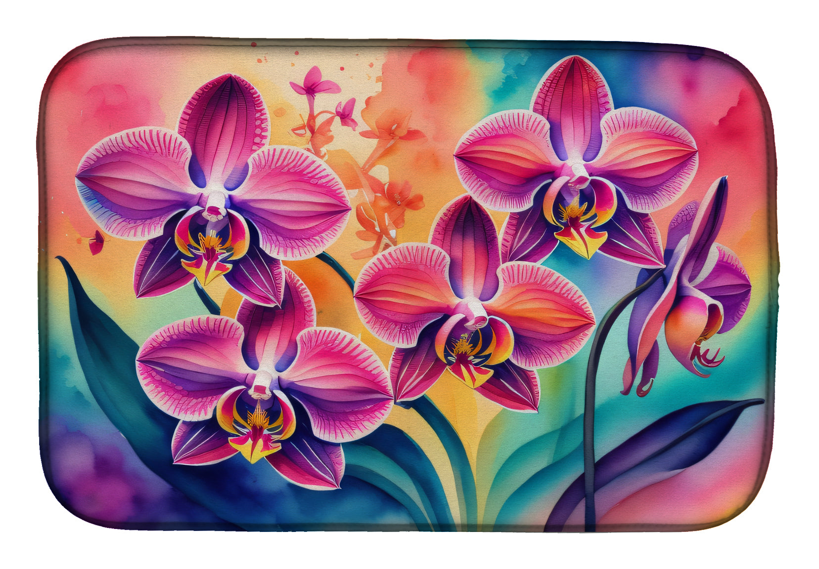 Buy this Orchids in Color Dish Drying Mat