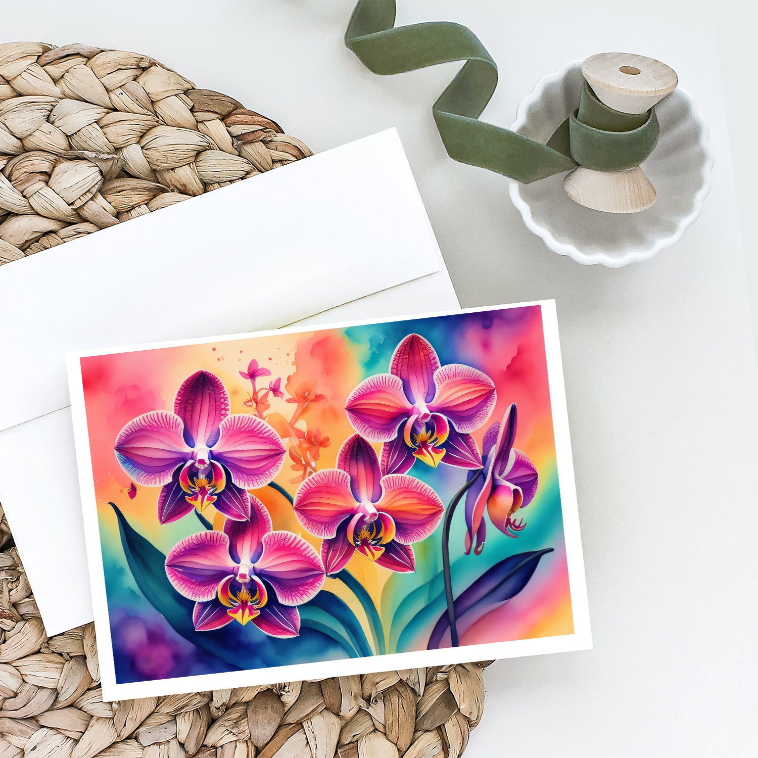 Buy this Orchids in Color Greeting Cards and Envelopes Pack of 8