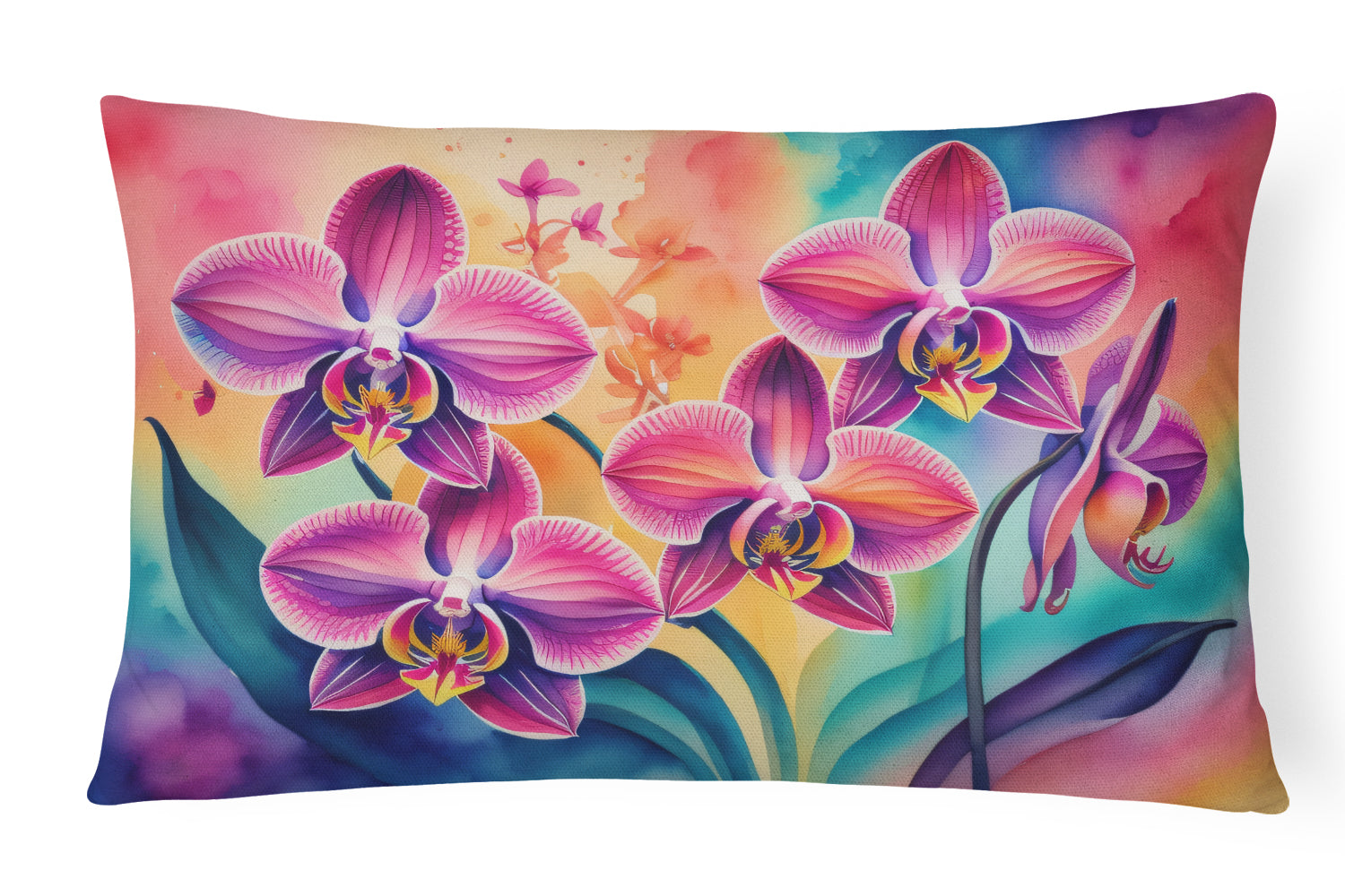 Buy this Orchids in Color Fabric Decorative Pillow