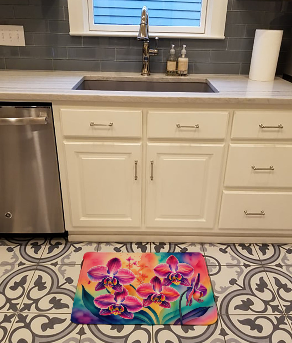 Orchids in Color Memory Foam Kitchen Mat