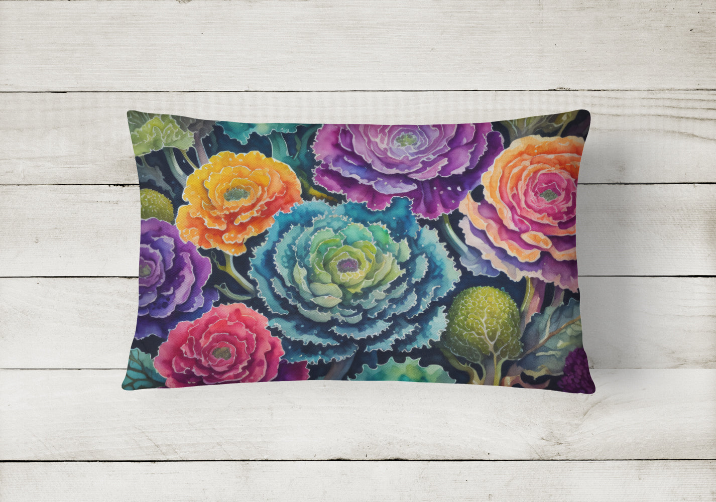 Caroline's Treasures Ornamental Kale in Color Fabric Decorative Pillow