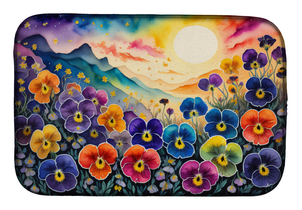Buy this Pansies in Color Dish Drying Mat