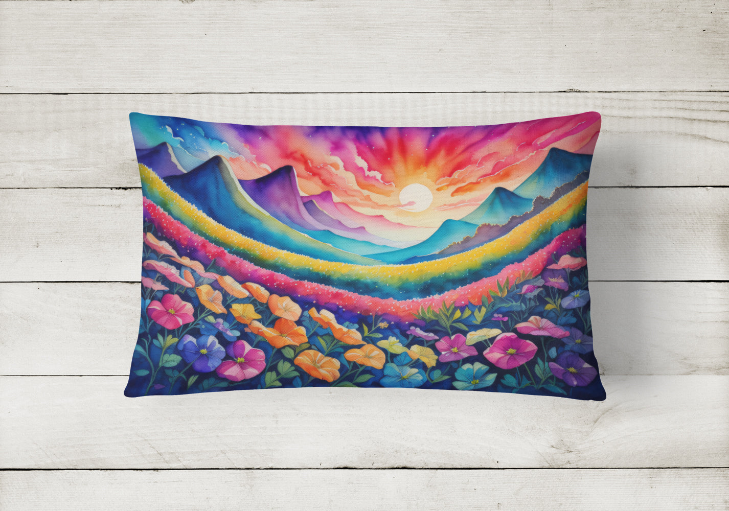 Petunias in Color Fabric Decorative Pillow