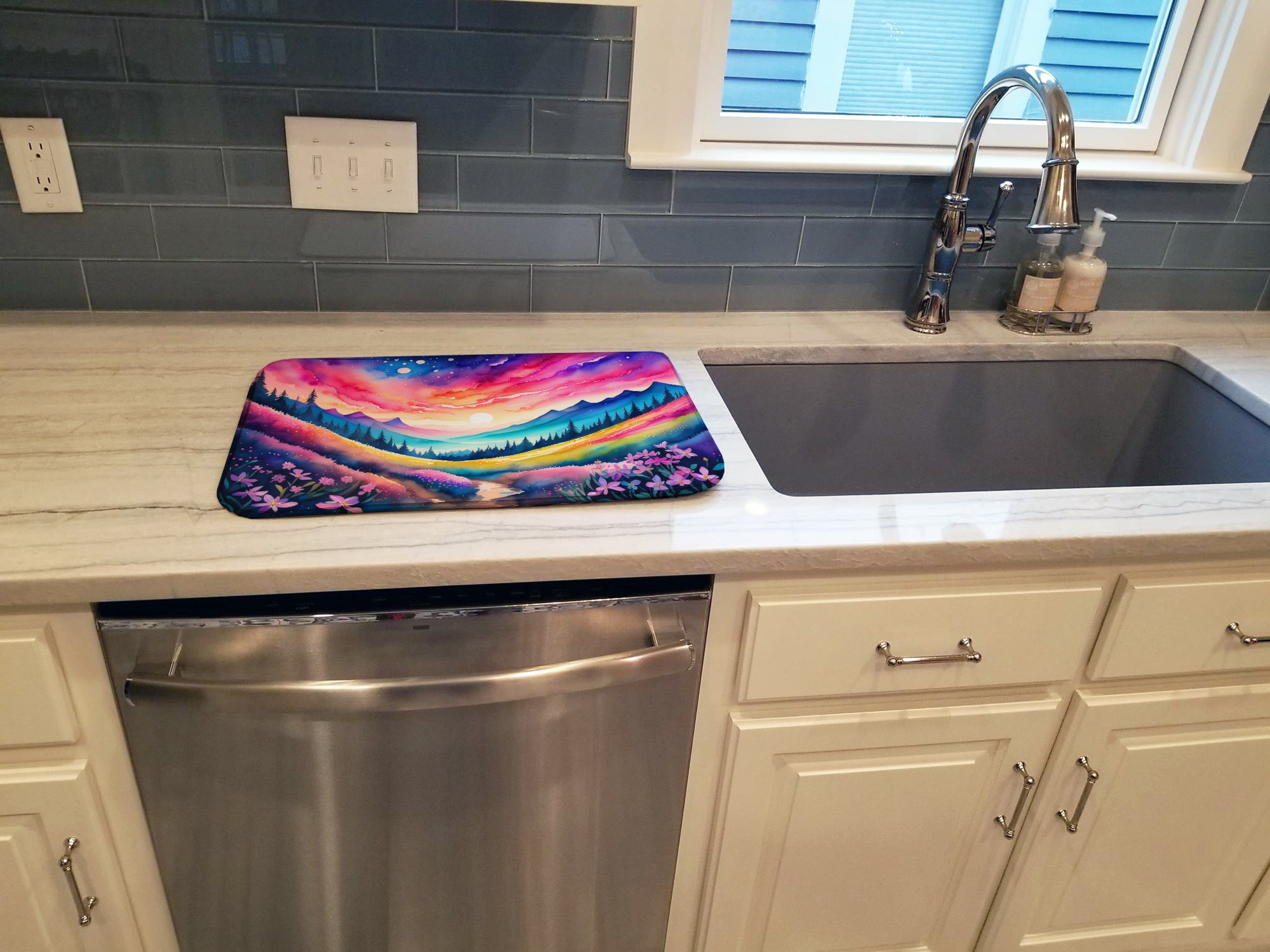 Phlox in Color Dish Drying Mat
