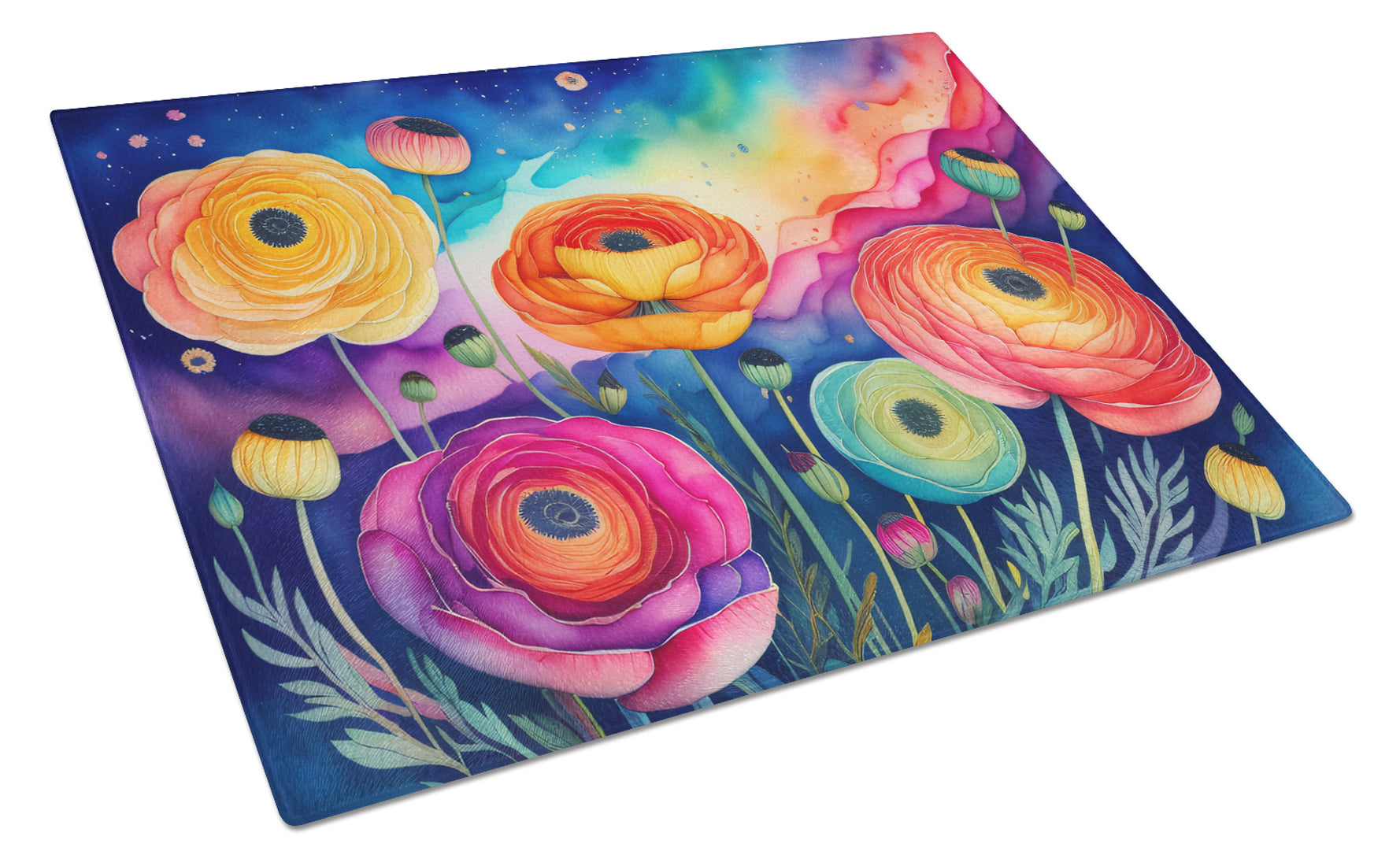 Buy this Ranunculus in Color Glass Cutting Board Large