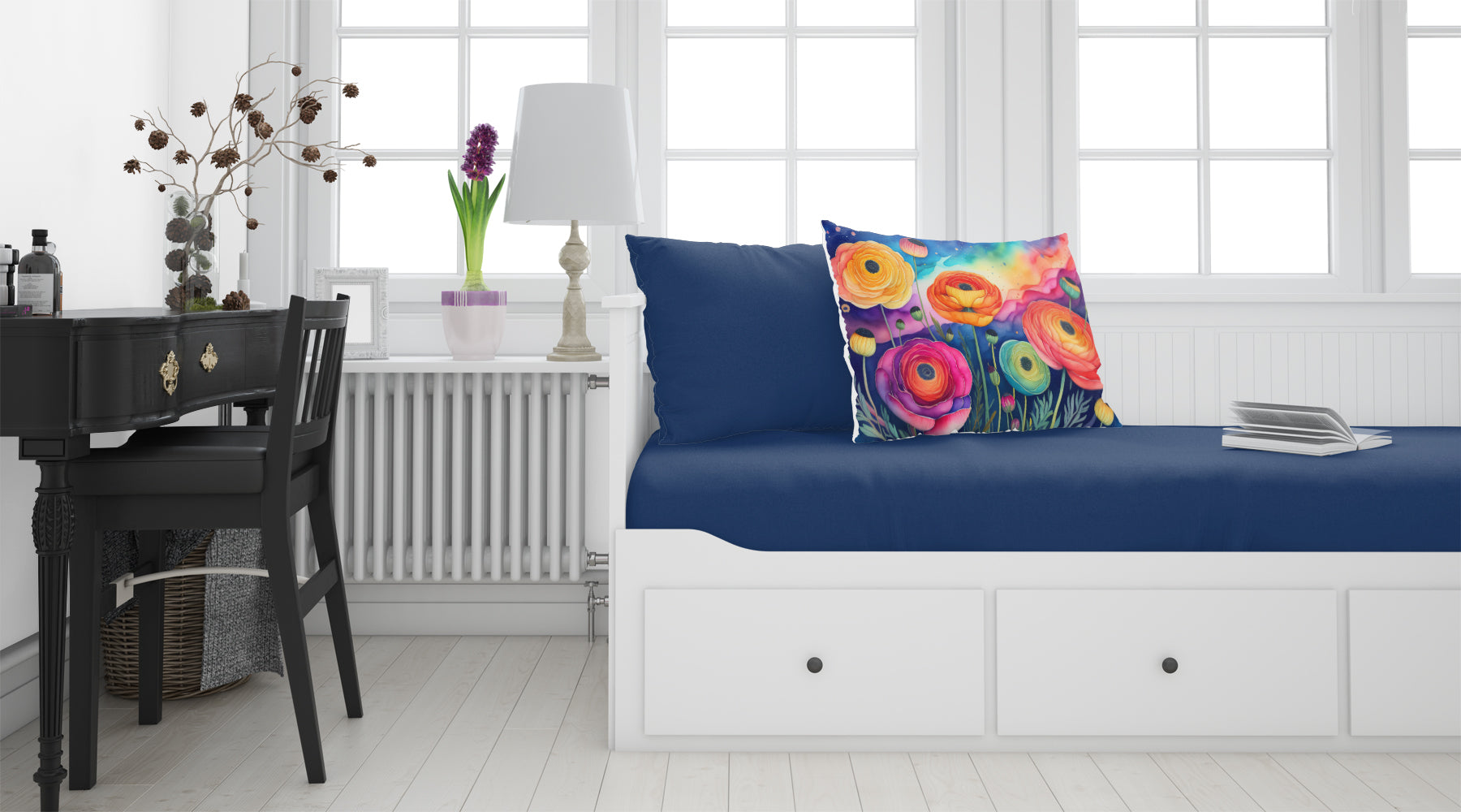 Ranunculus in Color Fabric Standard Pillowcase