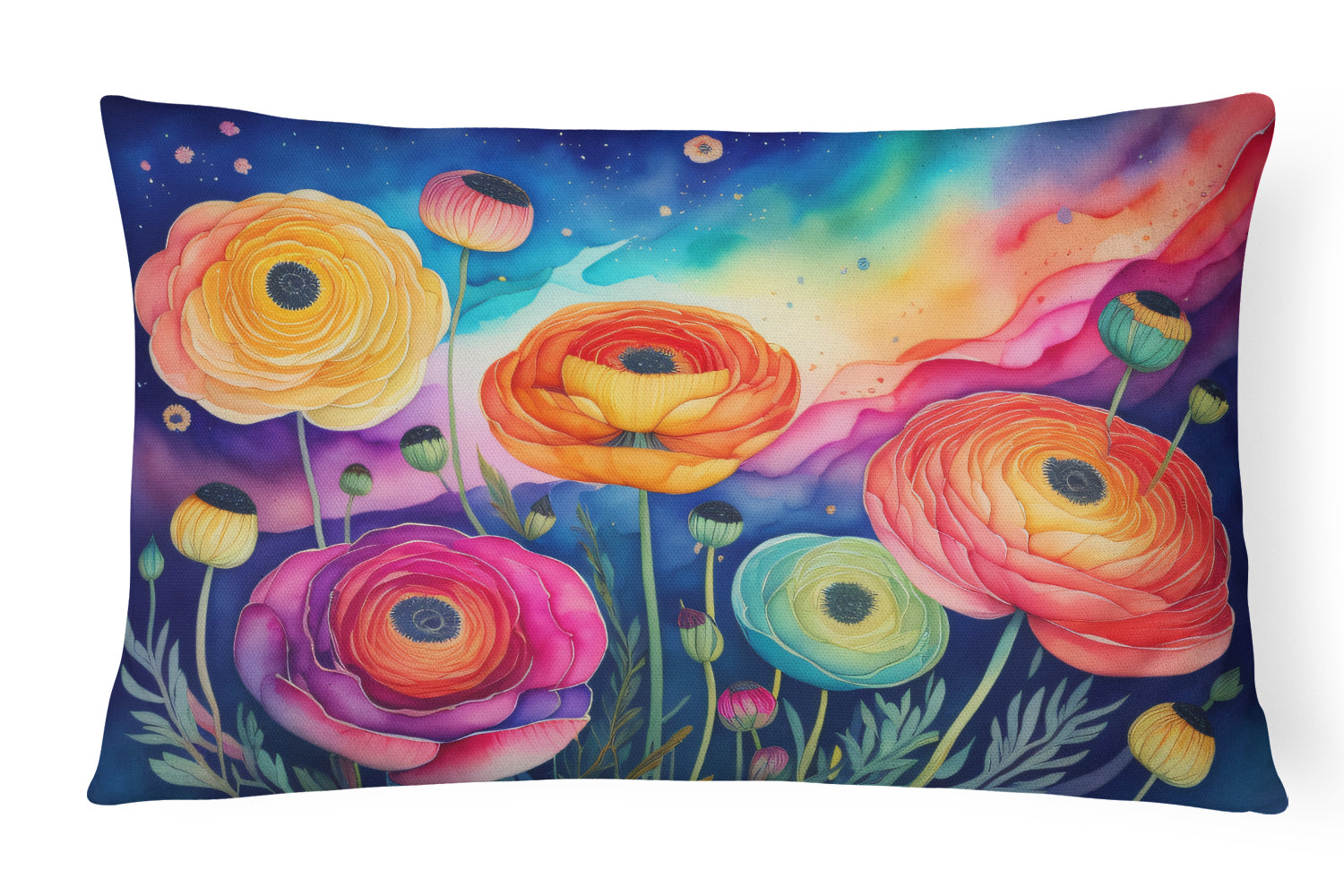 Buy this Ranunculus in Color Fabric Decorative Pillow