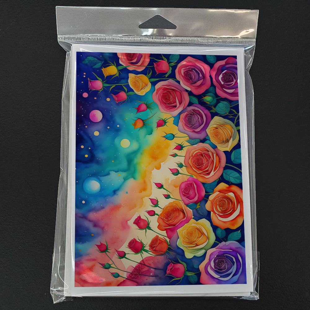 Roses in Color Greeting Cards and Envelopes Pack of 8