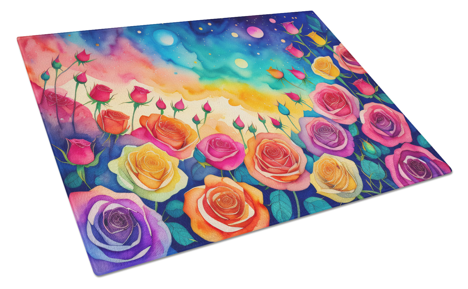 Buy this Roses in Color Glass Cutting Board Large