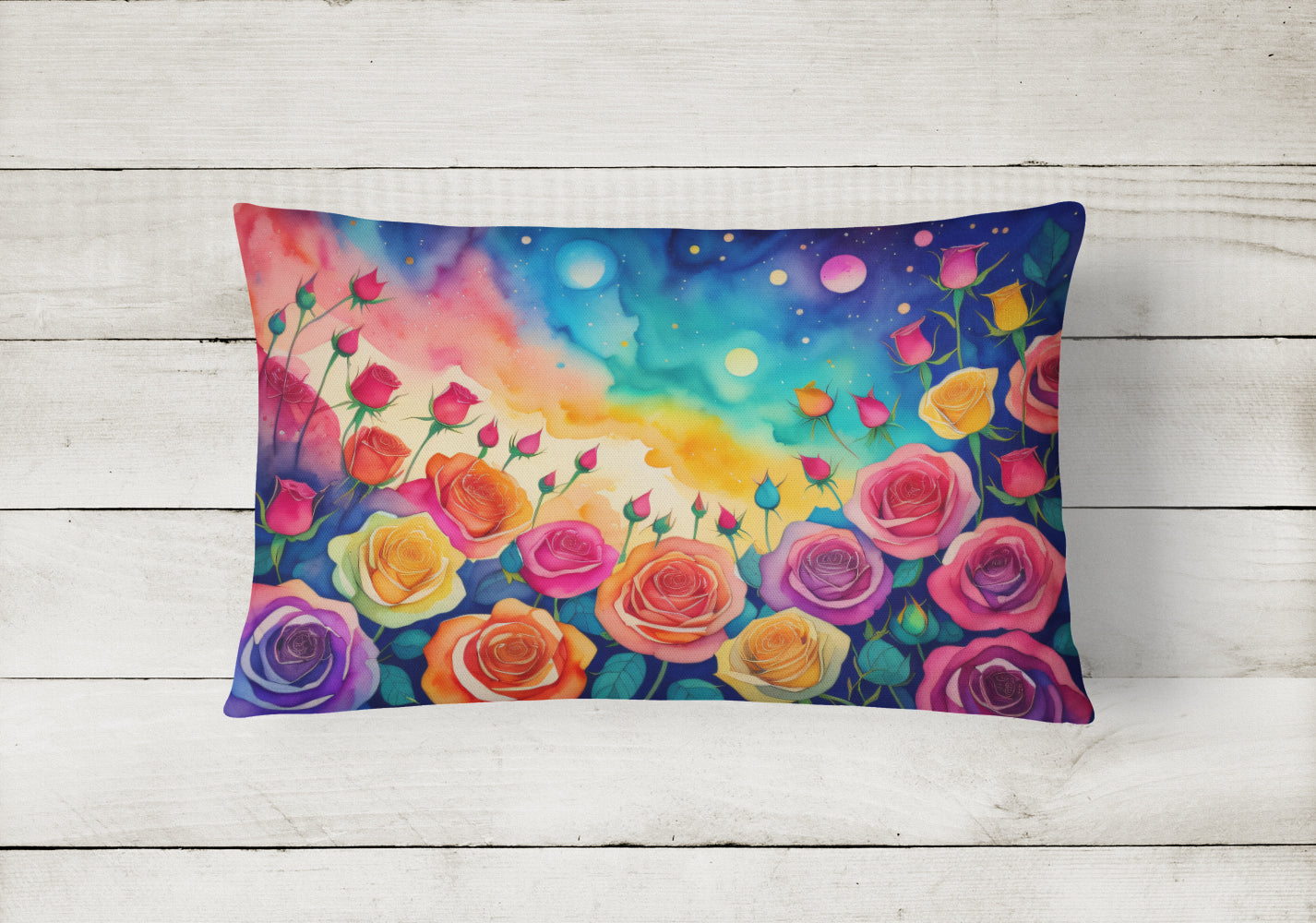 Roses in Color Fabric Decorative Pillow