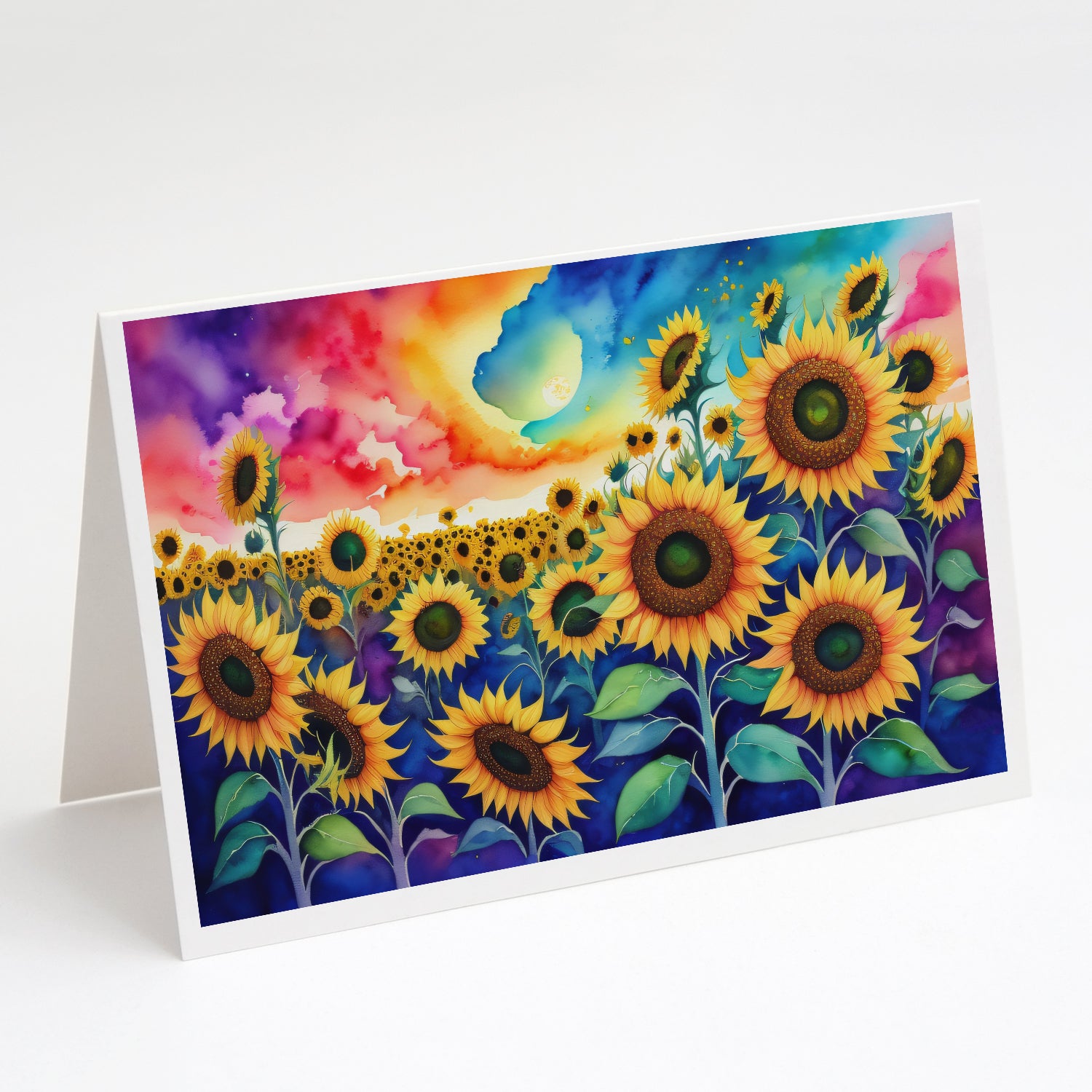 Buy this Sunflowers in Color Greeting Cards and Envelopes Pack of 8
