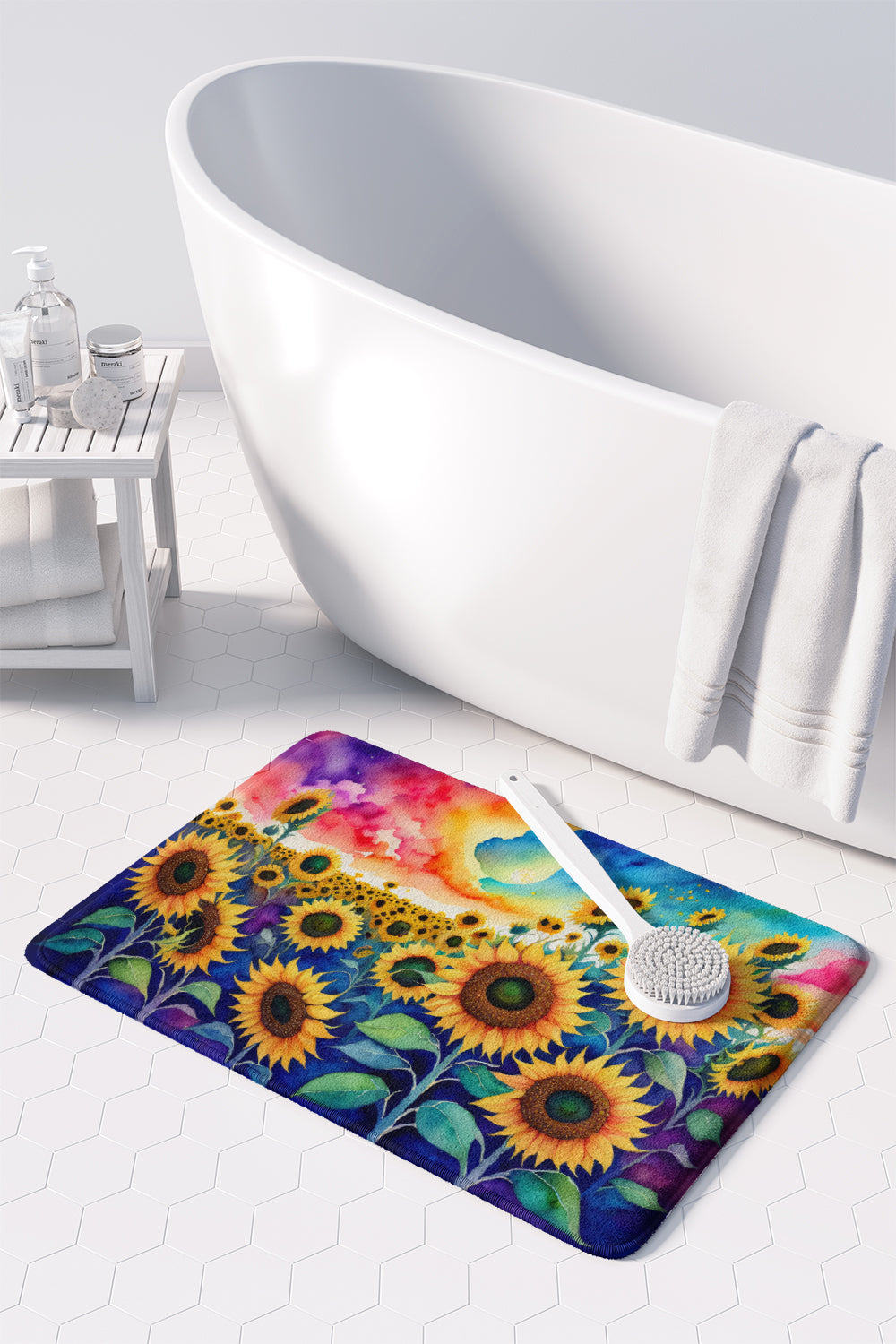Sunflowers in Color Memory Foam Kitchen Mat