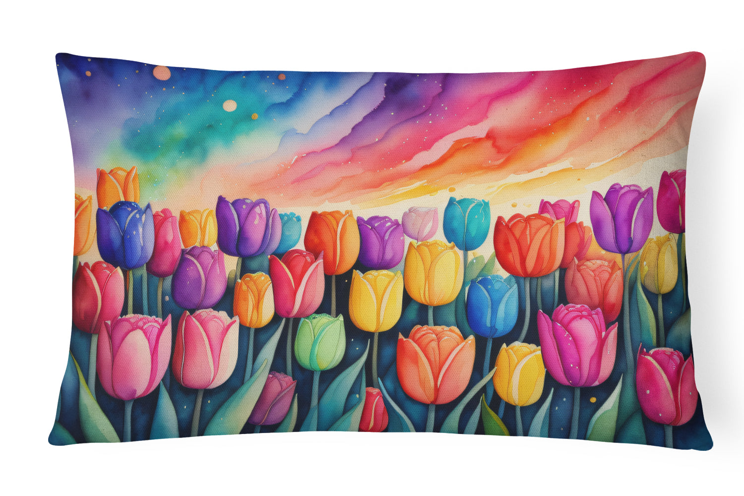 Buy this Tulips in Color Fabric Decorative Pillow