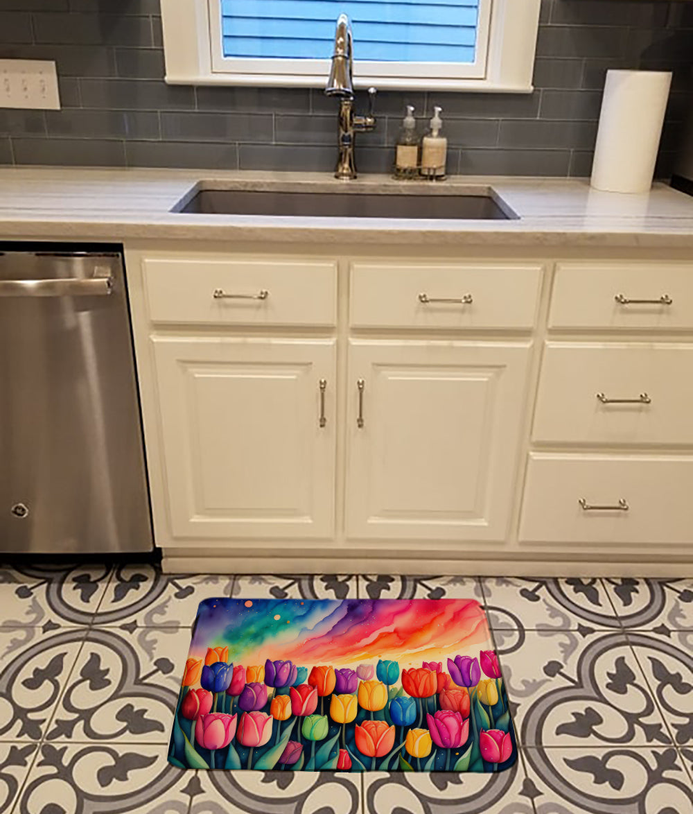 Buy this Tulips in Color Memory Foam Kitchen Mat