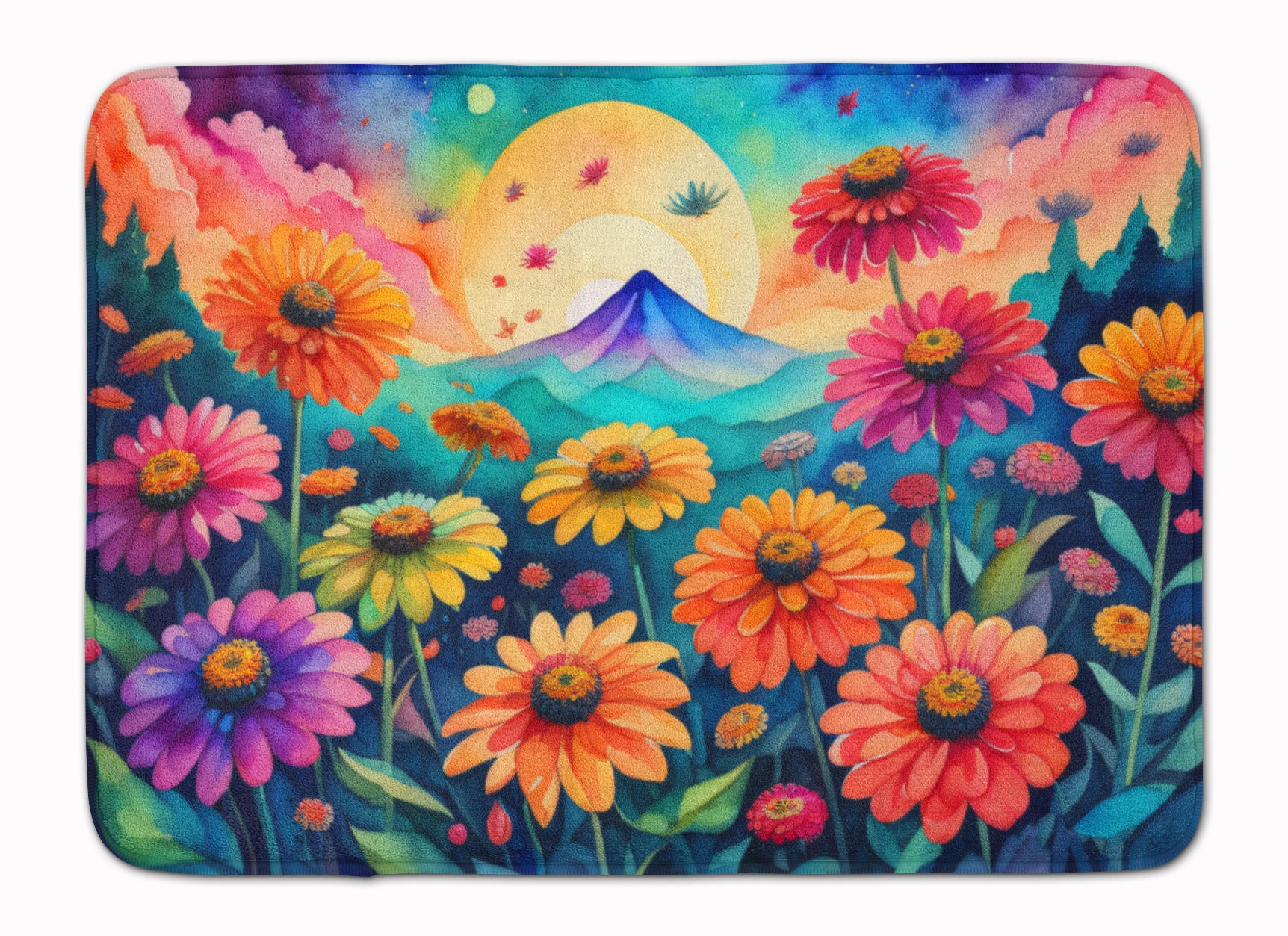 Buy this Zinnias in Color Memory Foam Kitchen Mat