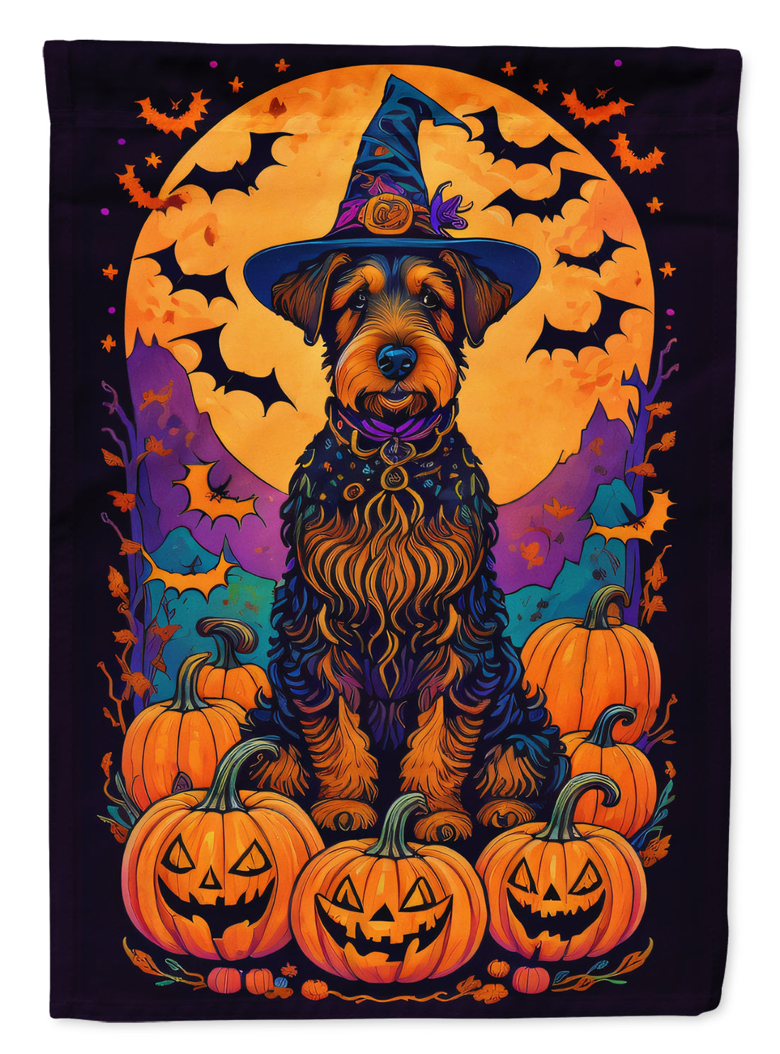 Buy this Airedale Terrier Witchy Halloween House Flag