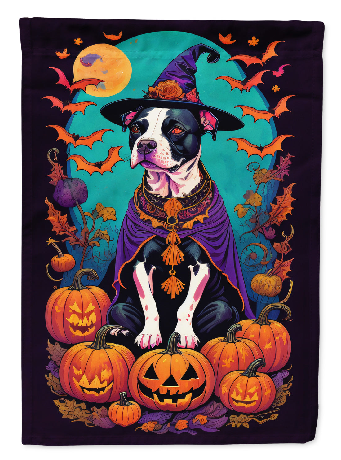 Buy this Pit Bull Terrier Witchy Halloween Garden Flag