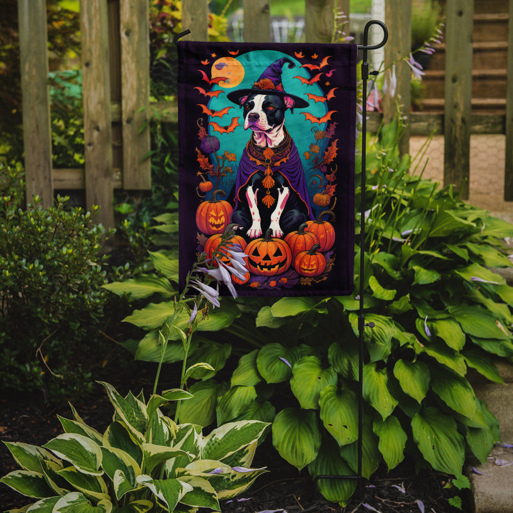 Pit Bull Terrier Witchy Halloween Garden Flag
