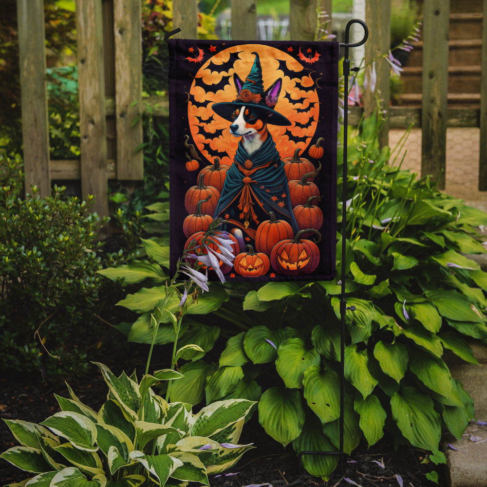 Basenji Witchy Halloween Garden Flag