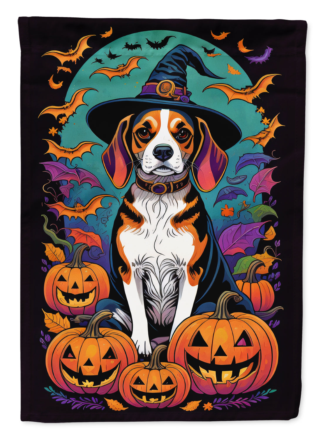 Buy this Beagle Witchy Halloween House Flag