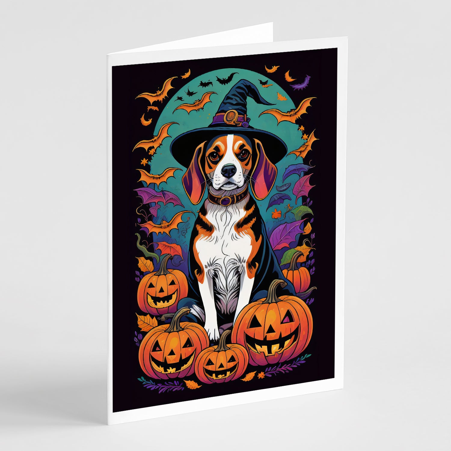 Buy this Beagle Witchy Halloween Greeting Cards and Envelopes Pack of 8