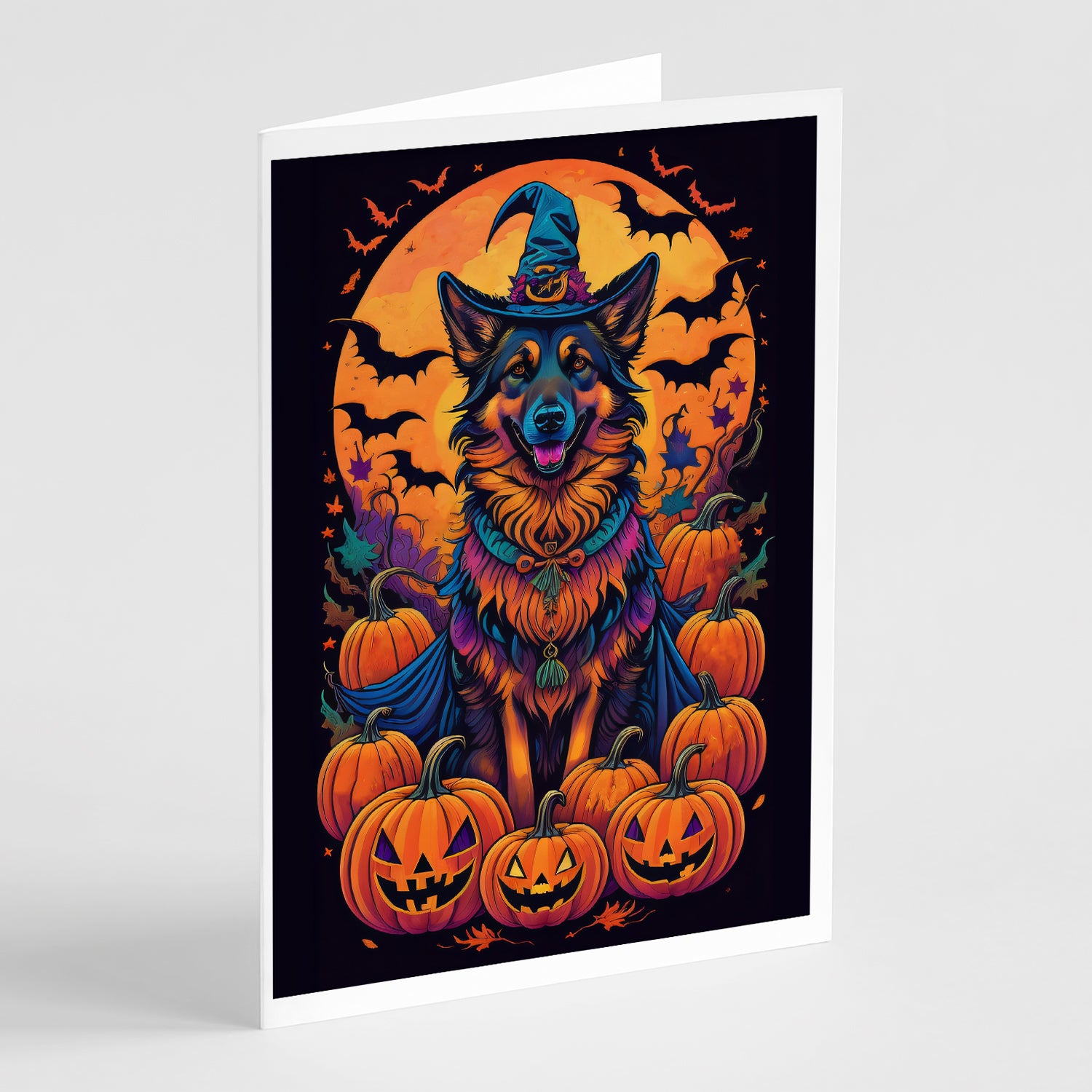 Buy this Belgian Tervuren Witchy Halloween Greeting Cards and Envelopes Pack of 8