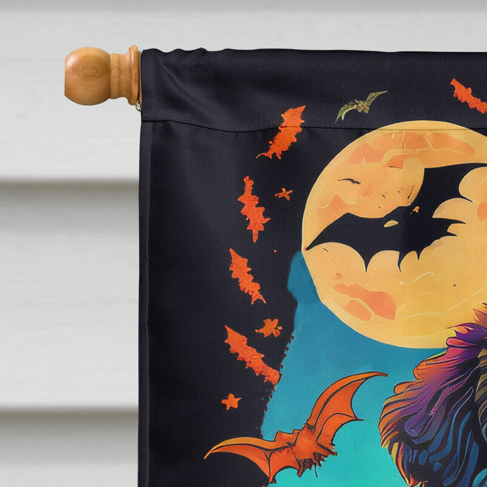 Bernese Mountain Dog Witchy Halloween House Flag