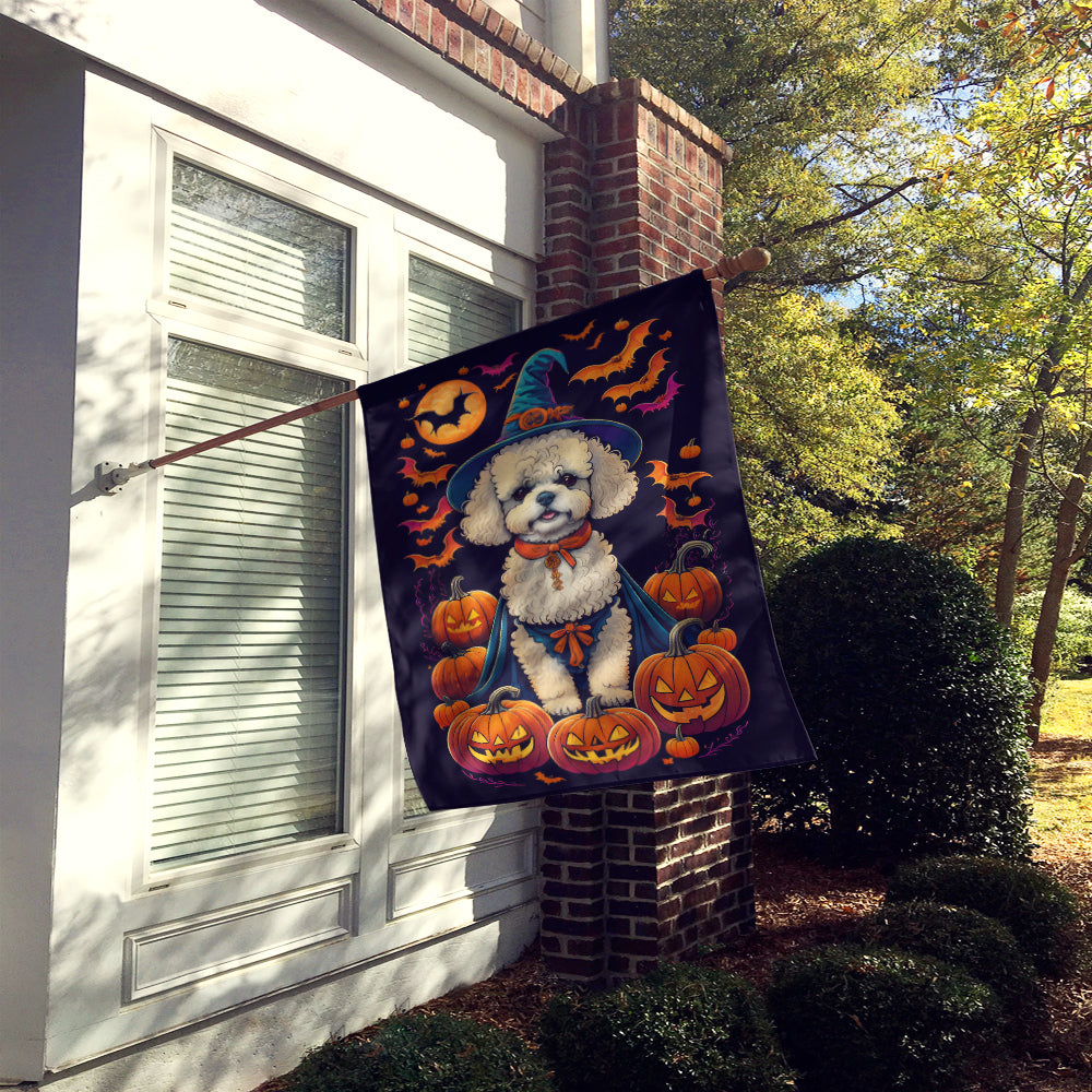 Bichon Frise Witchy Halloween House Flag