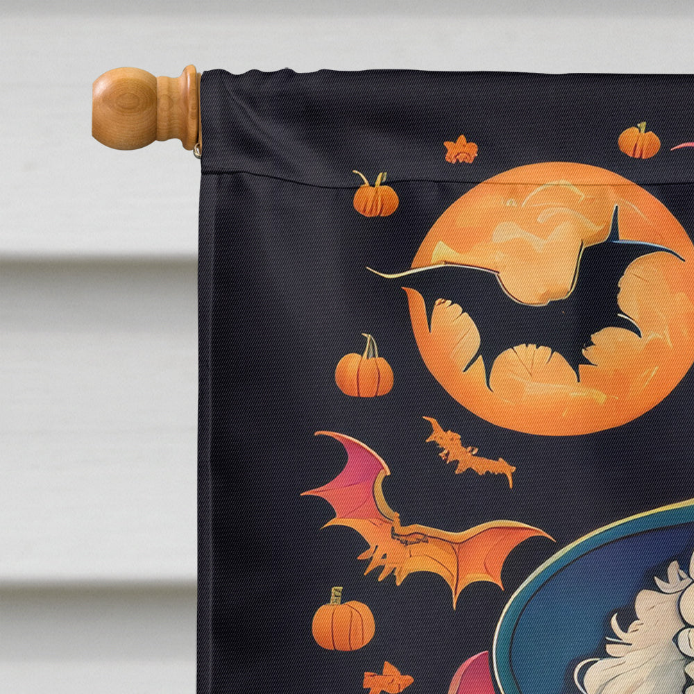 Bichon Frise Witchy Halloween House Flag