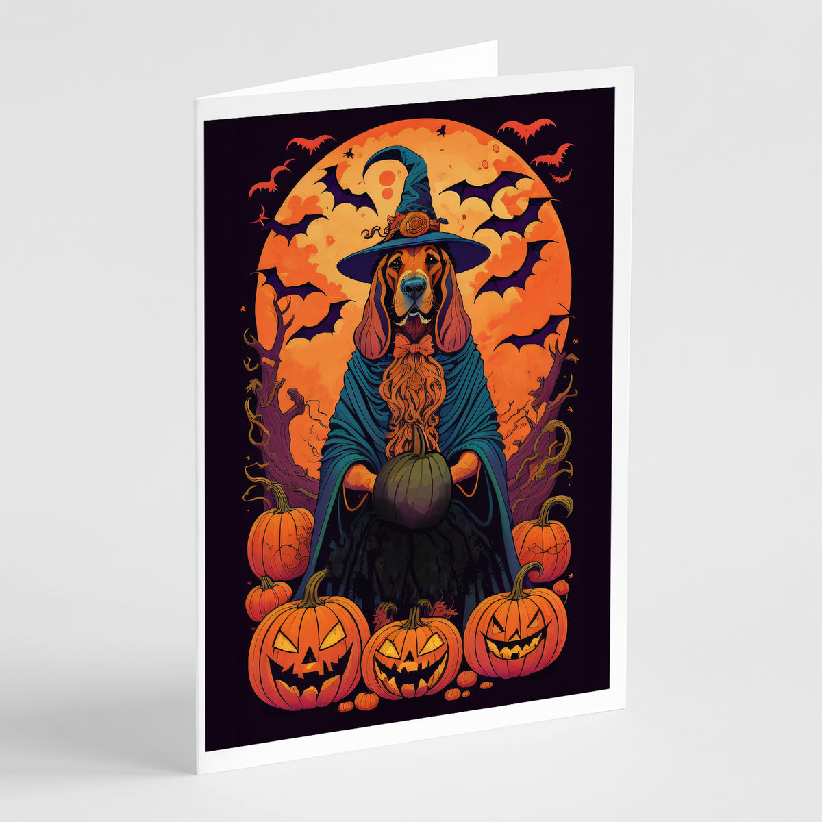 Buy this Bloodhound Witchy Halloween Greeting Cards and Envelopes Pack of 8