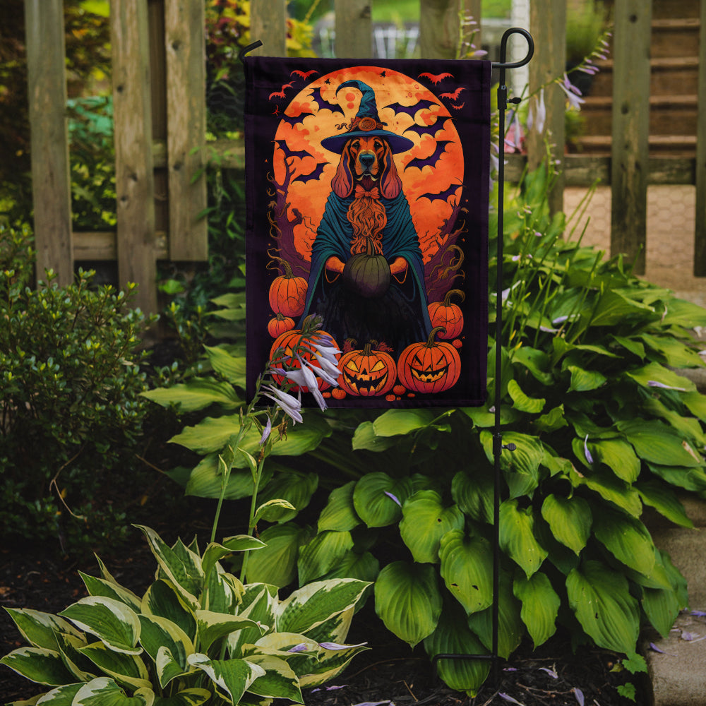 Bloodhound Witchy Halloween Garden Flag
