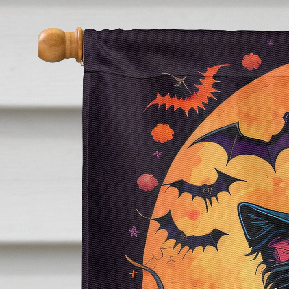 Border Collie Witchy Halloween House Flag