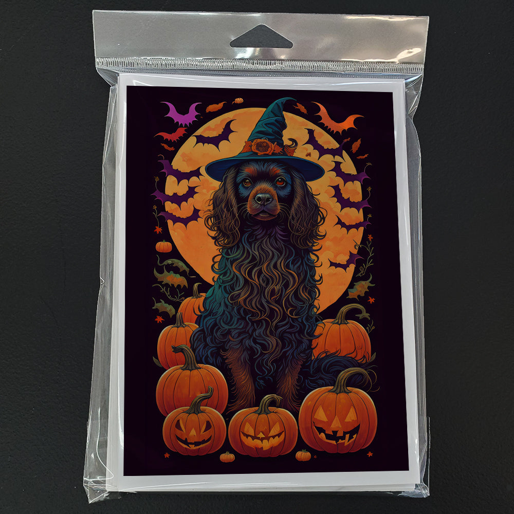Boykin Spaniel Witchy Halloween Greeting Cards and Envelopes Pack of 8