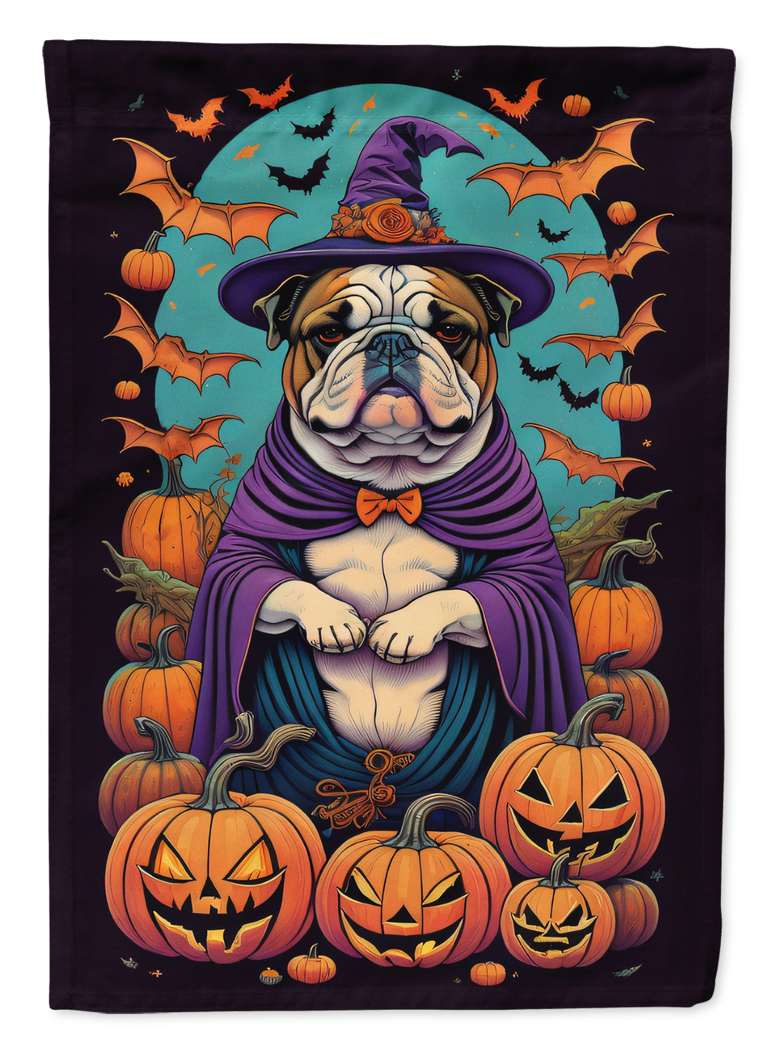 Buy this English Bulldog Witchy Halloween Garden Flag
