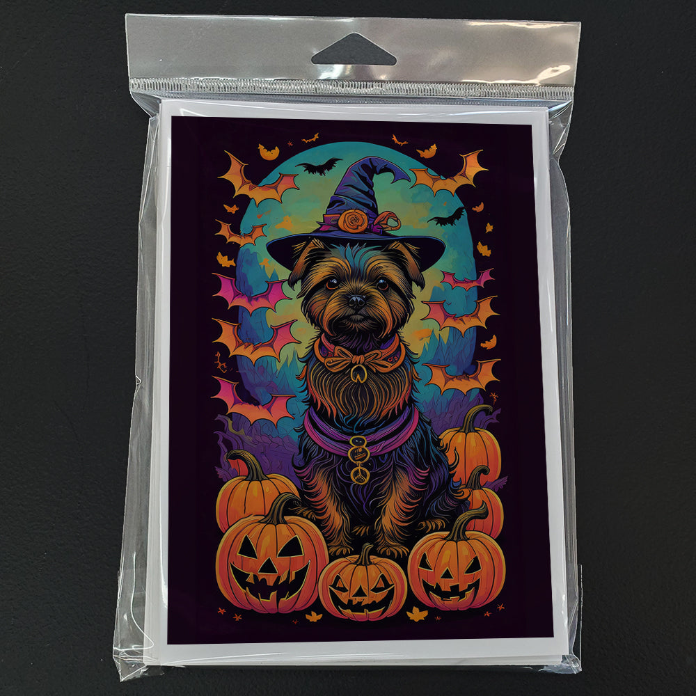 Cairn Terrier Witchy Halloween Greeting Cards and Envelopes Pack of 8