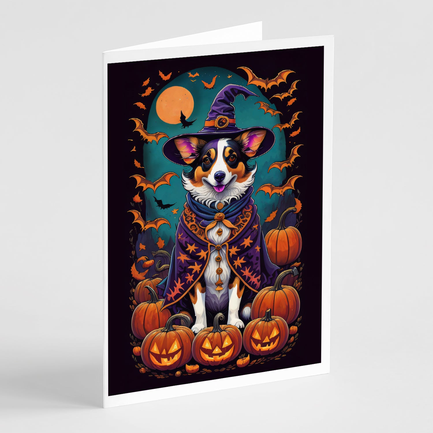 Buy this Corgi Witchy Halloween Greeting Cards and Envelopes Pack of 8