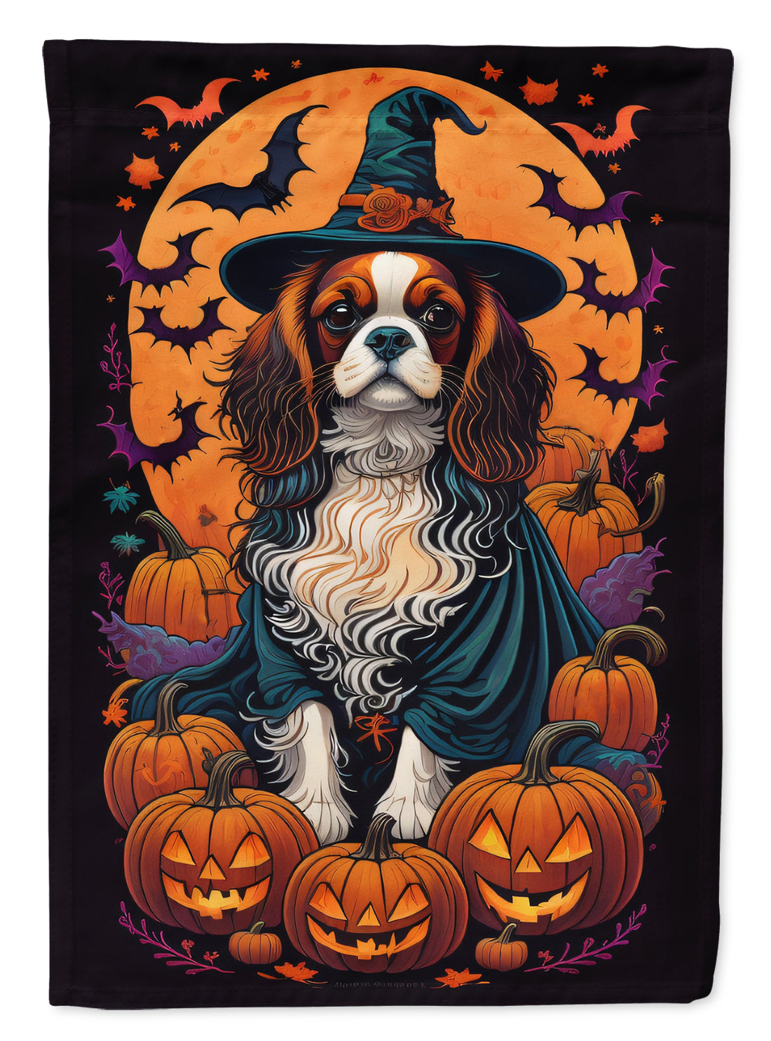 Buy this Cavalier Spaniel Witchy Halloween House Flag